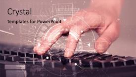  Presentation with high tech - Slide set with mobile digital technology - keyboard touch with high tech background and a coral colored foreground