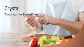  Presentation with food technology - PPT layouts having mobile food - cooking technology and home concept background and a sky blue colored foreground