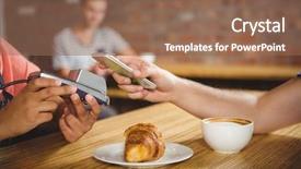  Presentation with croissant - PPT theme with mobile food - paying for a croissant background and a  colored foreground