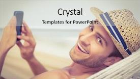  Presentation with beach - Colorful slide set enhanced with hammock on the beach backdrop and a coral colored foreground