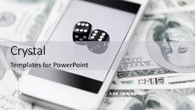  Presentation with mobile games - Amazing PPT theme having mobile games - casino online gambling technology backdrop and a light gray colored foreground