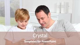  Presentation with video game - Cool new PPT layouts with mobile games - father and son playing video backdrop and a coral colored foreground