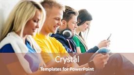  Presentation with focus group - Amazing slide set having mobile games - group of students backdrop and a coral colored foreground