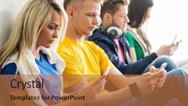  Presentation with focus group - Audience pleasing presentation consisting of mobile games - group of students backdrop and a red colored foreground