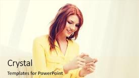  Presentation with mobile games - Audience pleasing theme consisting of mobile games - home technology and internet concept backdrop and a blonde colored foreground