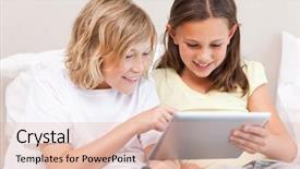  Presentation with mechanic inspection tablet - Presentation design having mobile games - siblings using tablet background and a lemonade colored foreground