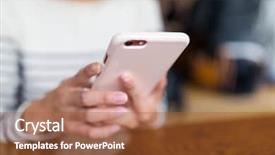  Presentation with nurse cellphone - Slide deck featuring mobile games - woman using cellphone background and a red colored foreground