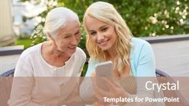  Presentation with young generation - Audience pleasing PPT layouts consisting of mobile generations - family generation and people concept backdrop and a coral colored foreground