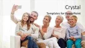  Presentation with generation - Cool new theme with mobile generations - family happiness generation and people backdrop and a white colored foreground