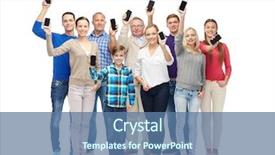  Presentation with people mobile technology - Cool new slide deck with mobile generations - family technology generation and people backdrop and a ocean colored foreground