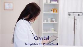  Presentation with mobile health - Cool new presentation theme with mobile health - doctor using a tablet computer backdrop and a sky blue colored foreground