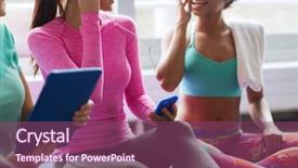  Presentation with computer music - Amazing slide deck having mobile health - fitness sport technology and lifestyle backdrop and a violet colored foreground