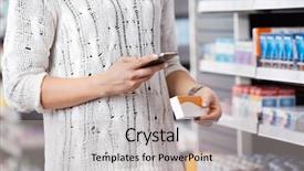  Presentation with mobile health - Audience pleasing PPT layouts consisting of mobile health - mid-section of woman holding medication backdrop and a light gray colored foreground