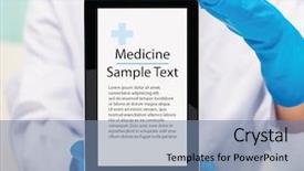  Presentation with mobile health - Beautiful slide set featuring mobile health - tablet computer in the hands backdrop and a seafoam green colored foreground