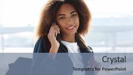  Presentation with summer time - Colorful slide deck enhanced with mobile in the street communication backdrop and a  colored foreground