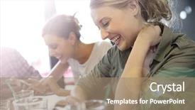  Presentation with snack - Presentation with mobile iphone - young people in snack bar background and a coral colored foreground