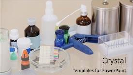  Presentation with emergency disaster medical - Presentation theme with mobile little table with medical background and a  colored foreground