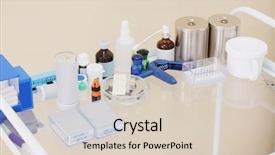  Presentation with health care mobile app - Audience pleasing presentation theme consisting of mobile little table with medical backdrop and a  colored foreground