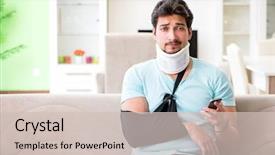  Presentation with medical student - Presentation design enhanced with mobile medical - young student man with neck background and a soft green colored foreground