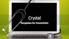  Presentation with silver - PPT layouts with mobile medical technology - silver notebook with a stethoscope background and a black colored foreground