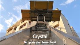  Presentation with lift - Presentation enhanced with mobile moving vehicle with lift background and a violet colored foreground