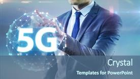  Presentation with internet of things iot concept - Audience pleasing PPT layouts consisting of mobile network lte - 5g internet concept with businessman backdrop and a ocean colored foreground