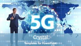  Presentation with internet - Amazing slide deck having mobile network lte - 5g internet concept with businessman backdrop and a teal colored foreground