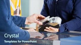  Presentation with nfc technology - Beautiful theme featuring mobile payment - midsection of man using nfc backdrop and a ocean colored foreground