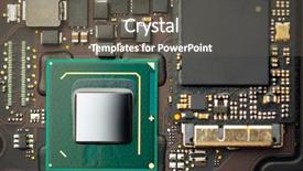  Presentation with processor - Audience pleasing PPT layouts consisting of mobile performance test - cpu processor of an laptop backdrop and a  colored foreground