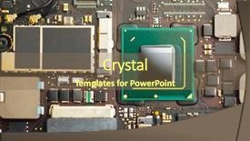  Presentation with processor - PPT theme featuring mobile performance test - cpu processor of an laptop background and a violet colored foreground