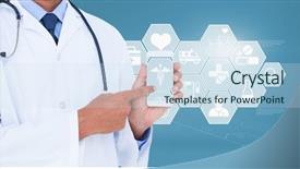  Presentation with blue brain - Slide deck with mobile phone against blue background and a sky blue colored foreground