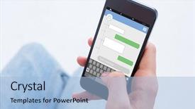  Presentation with smartphone - Presentation consisting of mobile phone against smartphone text background and a light blue colored foreground