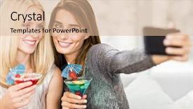  Presentation with women self defense martial arts - PPT layouts featuring mobile phone and having mocktail background and a coral colored foreground