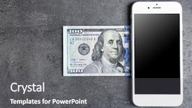  Presentation with mobile money - Audience pleasing slides consisting of mobile phone and money backdrop and a gray colored foreground