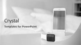  Presentation with mobile phone addiction - Audience pleasing PPT layouts consisting of mobile phone and sleep tracker backdrop and a light gray colored foreground