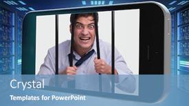  Presentation with mobile phone addiction - Colorful slide deck enhanced with mobile phone and social media backdrop and a teal colored foreground