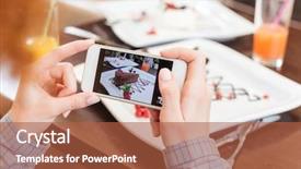  Presentation with chocolate dessert - Theme featuring mobile phone and taking pictures background and a red colored foreground