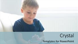  Presentation with mobile technology - Theme having mobile phone at home entertainment background and a light blue colored foreground