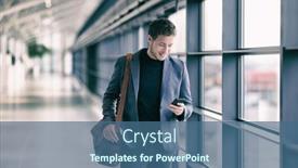  Presentation with sms - Colorful slide set enhanced with mobile-phone-business-man-walking backdrop and a ocean colored foreground