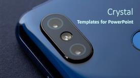  Presentation with flash - Colorful presentation theme enhanced with mobile-phone-camera-flash-lens backdrop and a ocean colored foreground