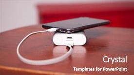  Presentation with mobile charging - Presentation featuring mobile phone charging with power background and a red colored foreground