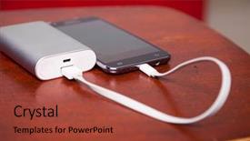  Presentation with mobile charging - Theme enhanced with mobile phone charging with power background and a red colored foreground