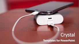  Presentation with mobile charging - Slide deck consisting of mobile phone charging with power background and a tawny brown colored foreground