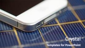  Presentation with mobile charging - Amazing PPT layouts having mobile phone charging with solar backdrop and a ocean colored foreground