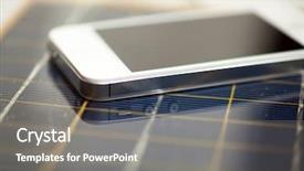  Presentation with mobile charging - Theme having mobile phone charging with solar background and a gray colored foreground