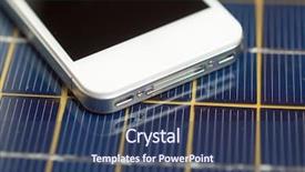  Presentation with mobile charging - Presentation theme featuring mobile phone charging with solar background and a ocean colored foreground