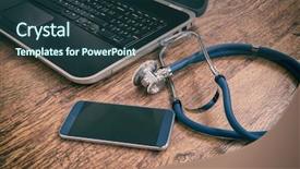  Presentation with mobile health - Theme enhanced with mobile phone concept of health background and a tawny brown colored foreground