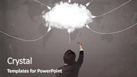  Presentation with transfer - Theme with young man looking at cloud background and a dark gray colored foreground