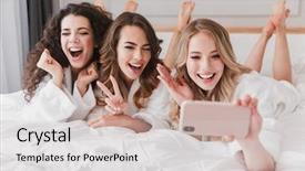  Presentation with bridal shower - Colorful PPT layouts enhanced with mobile phone during bridal shower backdrop and a light gray colored foreground