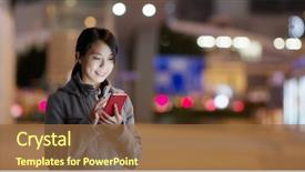  Presentation with mobile use - Slide deck consisting of mobile phone for searching location background and a tawny brown colored foreground